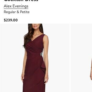 Alex Evenings Deep Red Midi Dress